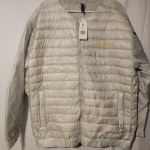 Mens Adidas Terrex Metal Gray Hike Bomber Down Jacket Size XL
